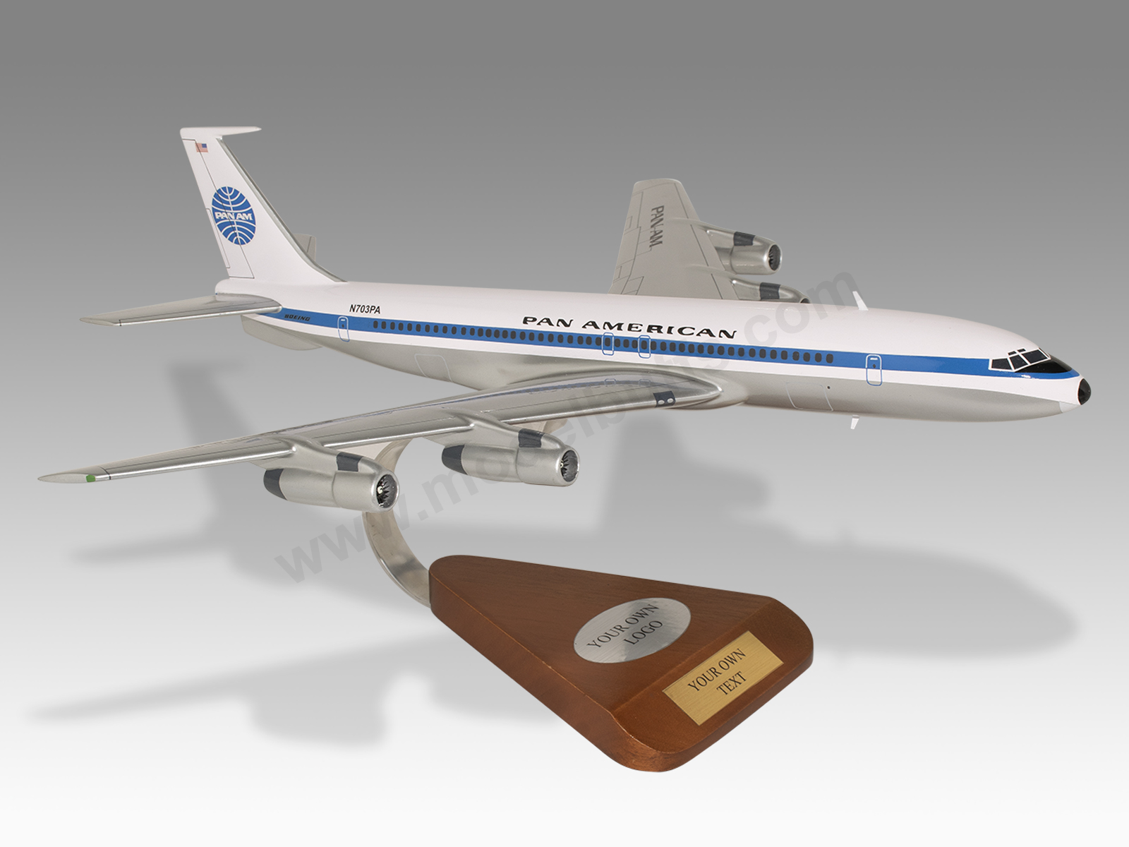 Boeing 707 Pan American Pan Am Solid Mahogany Wood Handcrafted Display Model 
