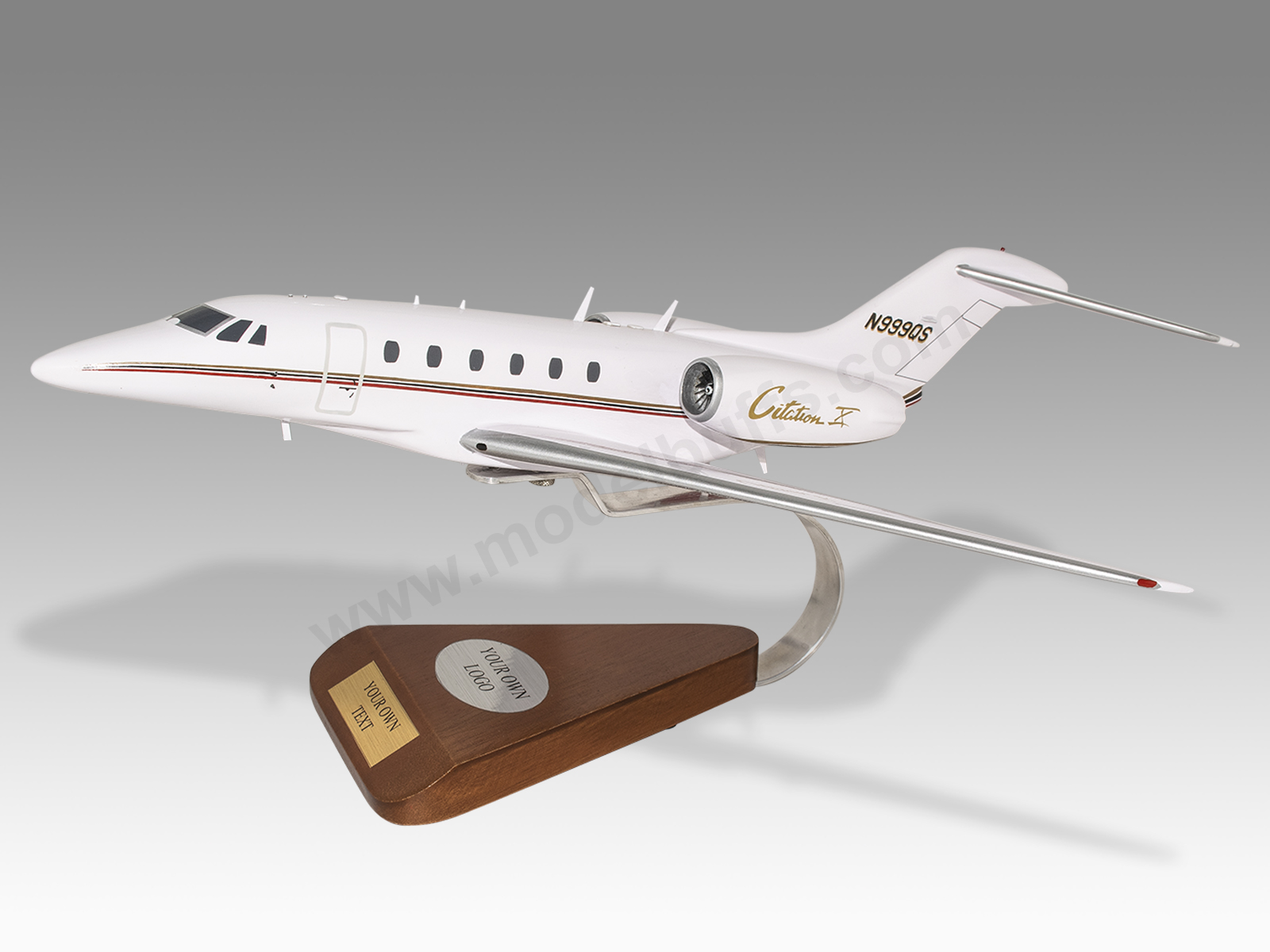 Cessna Citation X business and corporate jet aircraft hand carved and painted mahogany wood airplane aviation desktop display model