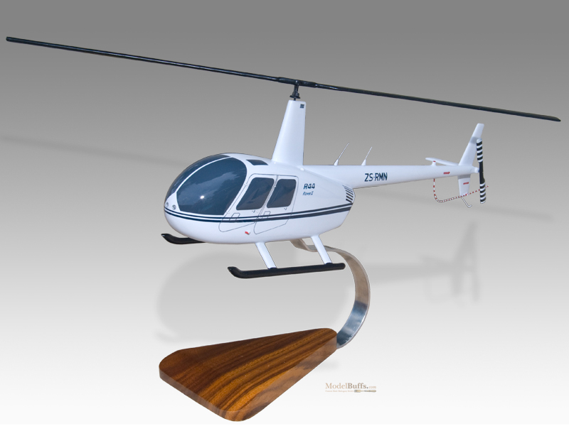 R-44 Raven Replica Helicopter Model Hand Crafted with Real Mahogany Wood